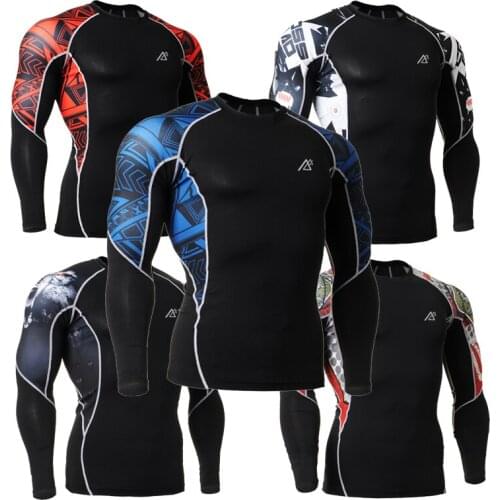 Compression Long Sleeve Shirts Cycling Running Training MMA Sports Gym Bodybuilding Tights Tee Shirt Multi-functional Outdoor