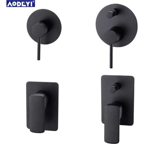 Matte Black Brass Shower Valve Shower Faucet Diverter Control Valve Wall Mounted Mixer Valve for Spout Shower Head