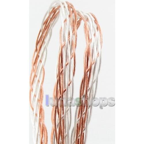LN005917 1.2m Semi-finished Flat 8cores OCC + Silver Plated Mixed Bulk Shielding DIY Earphone Cable Wires