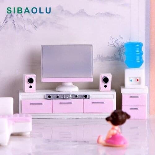 Love Pink Furniture Household Appliances House Figurine Diy Home Miniature Fairy Garden Dollhouse Decoration Accessories Modern