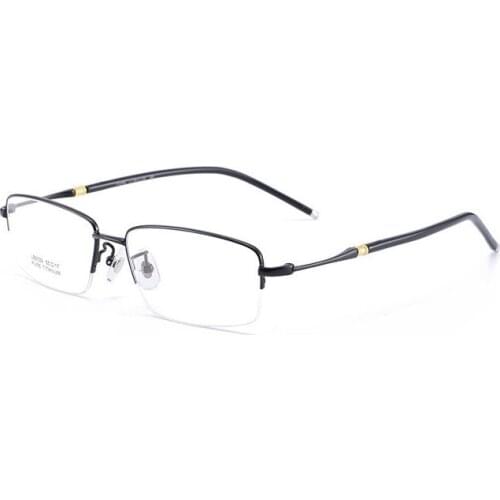 Men Titanium Glasses Eyerwear Ultra-light Fashion Luxury Frame Mens Half-Rim Computer Myopia Glasses Frame Prescription Glasses