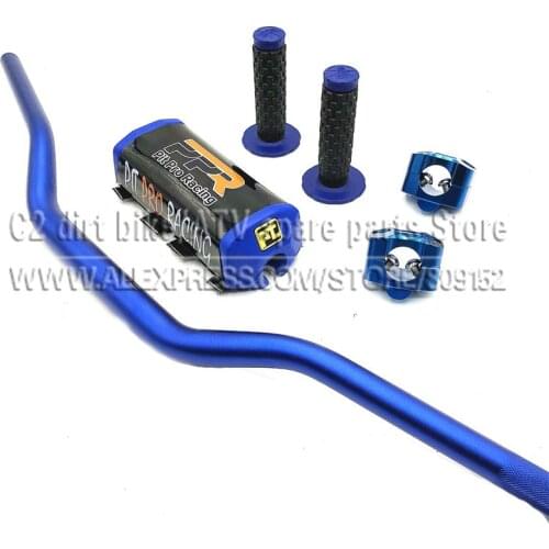 Motorcycle Handlebar 1-1/8" Handle bar Pads Grips Pit Pro Racing Dirt Pit Bike Motorcycle CNC 28.5mm Adapter Black Red Blue Grey