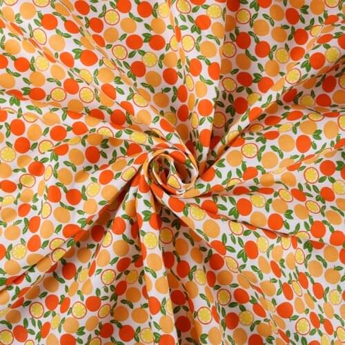 Nanchuang Orange Print Twill Cotton Fabric For DIY Handmade Sewing&Quilting Pillow Cushion For Baby Children Material 50x160cm