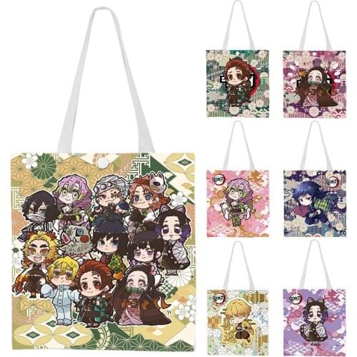 New Japan Anime Comic Demon Slayer Kimetsu No Yaiba Animation Canvas Shoulder Bag Handbag Shopping bags Handbag