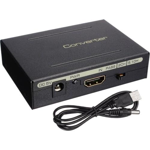 New Arrival Audio Extractor 1080P HDMI-compatible to HDMI-compatible Optical TOSLINK SPDIF RCA L/R Audio Converter Splitter