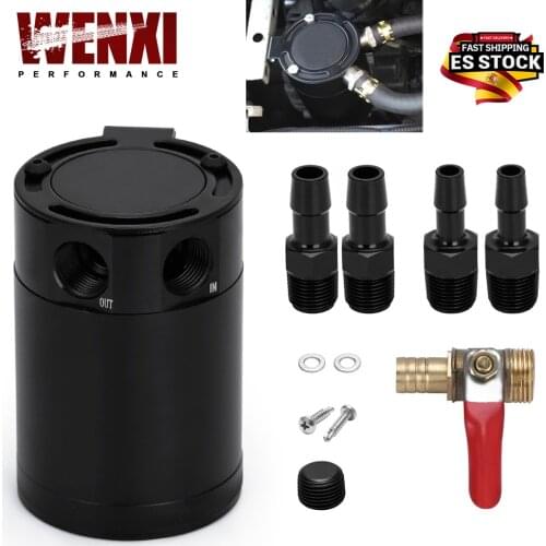 NEW 2-Port/3-Port Inlet Outlet M16*1.5 or 3/8" NPT Compact Baffled Oil Catch Can Tank WX-TK66/91