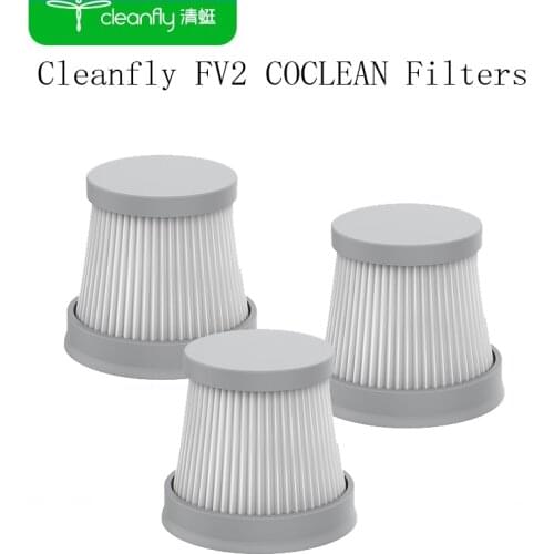 Original Cleanfly FV2 Filters COCLEAN Car Handheld Vacuum Filters Spare Parts Pack Kits HEPA Filter home Floor Cleaning Brush