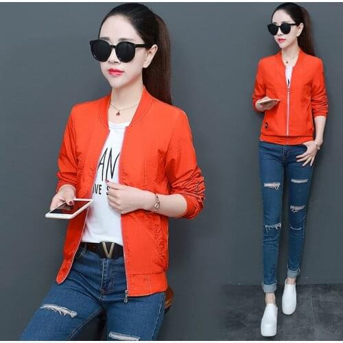 Plus Size Baseball UniformThin Spring Summer Women Jacket 2021 New Female Short Jacket Womens Zipper Small Coats Loose Tops