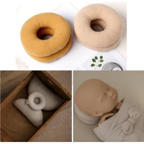 2pc Newborn Photography Props Posing Support Pillow Baby Boy Girl Photo Shoot Studio Round Donut Head Poser Props