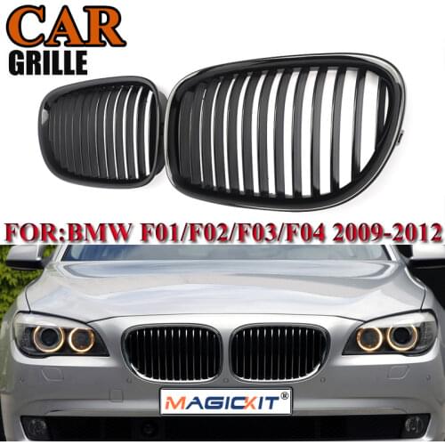 MagicKit For BMW 7 Series F01 F02 730LI 740L 2009-2012 Kidney Grills Gloss Black Grilles