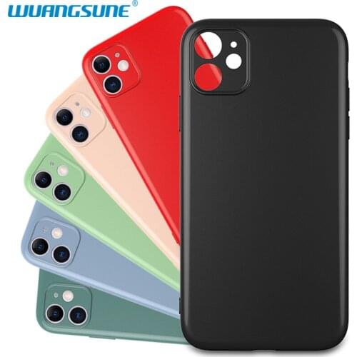 Luxury Original Silicone Plain Solid Color Soft TPU Full Cover Case For iPhone 11 11Pro Max Protection Cases Back Coque