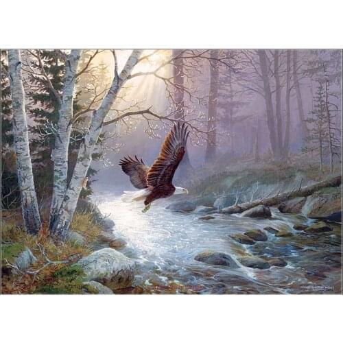 Counted Cross Stitch Kits Needlework Embroidery - Crafts 14 ct Aida DMC Color DIY Arts Handmade Home Decor - Spring Run