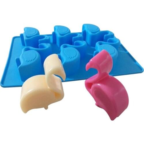 6 Cavity Flamingo Silicone Mold Chocolate Cake Mold Baking Ice Fondant DIY Ice Tray Pastry Bread Sugar Wedding Decorating Tools