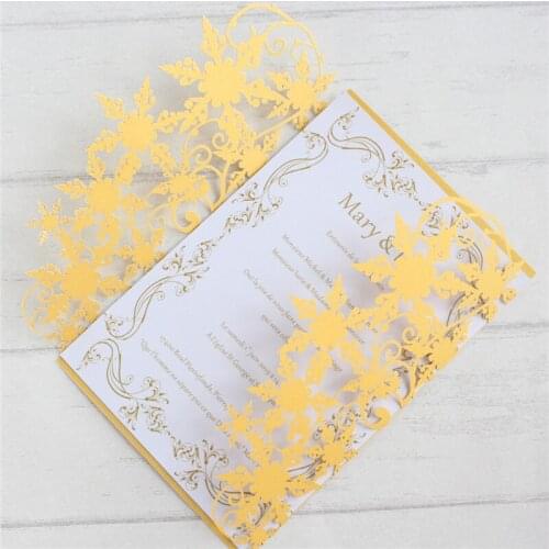 Snowflake wedding invitation marriage quinceanera bridal shower invitation supply customized printing 50pcs/lot