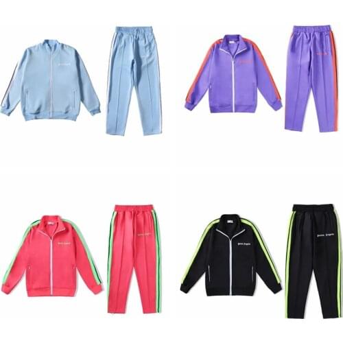 Palm Angels 21SS Logo letters Men Women Fashion Style Lovers Long sleeve pants boyfriend gift Sport Jacket Sportswear Set Black