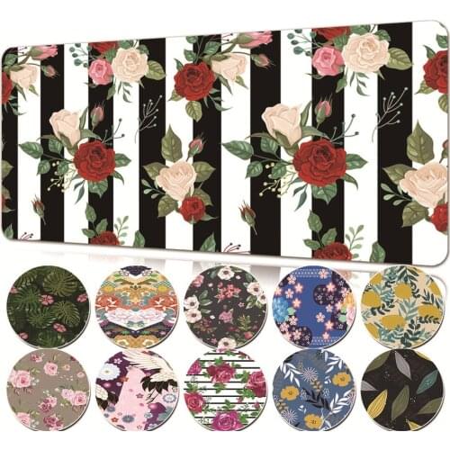 Super Creative Gaming Mousepad PU Leather Office Mouse Pad Flower Pattern Computer Mousepad Soft PU Leather PC Desk Mat