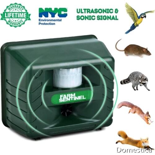 Outdoor Ultrasonic Rodent Repellent Bird Animal Repellent Rodent Exterminator Garden Yard Against Animal ABS 3.6W Deterrent Tool