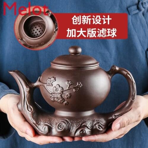 Yixing Purple Sand Pot Large Ximei Yingchun Pot Northern Large Capacity Household Cinnabar Sand Teapot Tea Maker Kung Fu Tea Set
