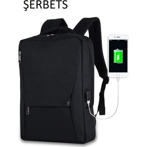 ŞERBETS Women Men USB Charging Input Backpack Unisex Multi-Purpose 2020 Autumn Winter