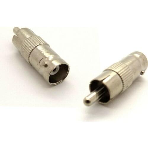2PCS RCA Male Plug to BNC Female Jack Adapter Coax Connector CCTV