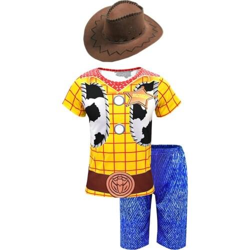 2019 Cowboy Woody Cosplay Costume With Hat For Kid