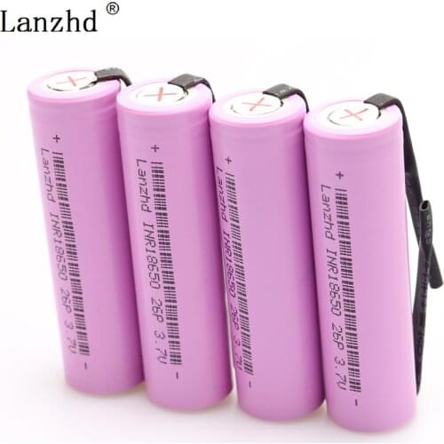 4PCS 18650 Rechargeable Battery 3.7V INR18650 Li ion battery for samsung 18650 batteries DIY Nickel Sheets Discharge 2600mAh