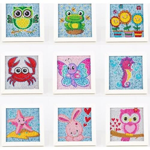 5D Diamond Painting Cartoon Animal for Kids DIY Frog Seahorse Owl Rhinestone Art Embroidery Craft Home Decoration Handmade Gift