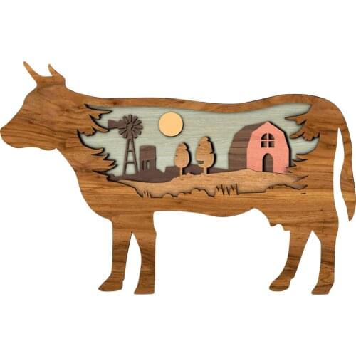 Farm Cattle Decoration Animal Series Handmade Crafts Acrylic Wall Hangings Art Craft Home Ornaments