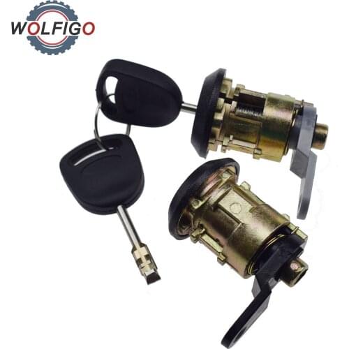 WOLFIGO Left Right Pair Door Lock Cylinder with Keys Set for Ford Courier Ford Fiesta Ka Escort 3210Z12 96FGA22050CG 3210Z-12