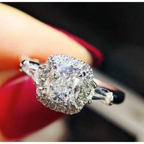 COASHI Creative Modern Women Wedding Rings Novel Design Charming Crystal Engagement Accessories Geometric Trendy Jewelry Gift