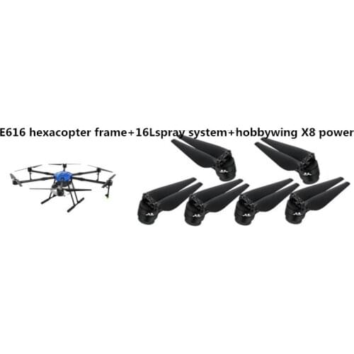 E616 16L agricultural spray drone flight platform hexacopter spray drone frame kit X8 / E5000 power waterproof four-axis aircraf