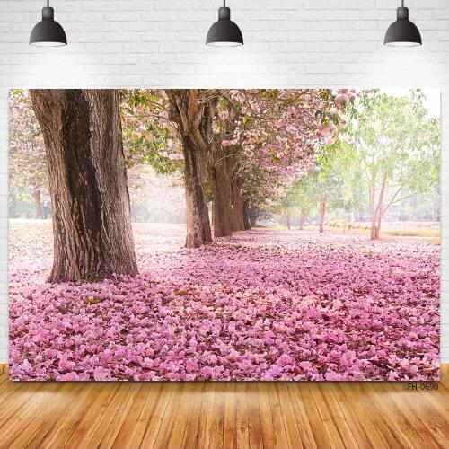 Spring Scenery Photography Backdrops Flower Sea Forest Tree Backgrounds For Photo Studio Portrait Birthday Party Baby Photocall