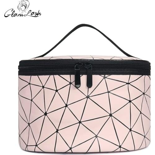 Functional Cosmetic eyelash Bag Women PU Leather Travel Make Up Necessaries Organizer Zipper Makeup Case Pouch Toiletry Kit Bag