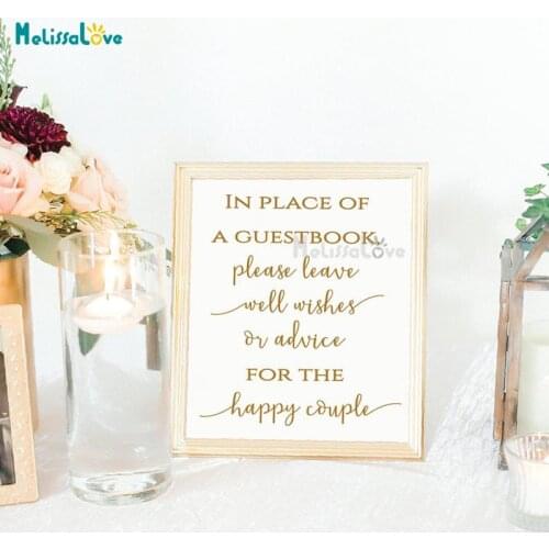 Guestbook Happy Couple Wedding Party Decor Reserved Seats Welcome Sign Decal Removable Board Mirror Wall Sticker BD699