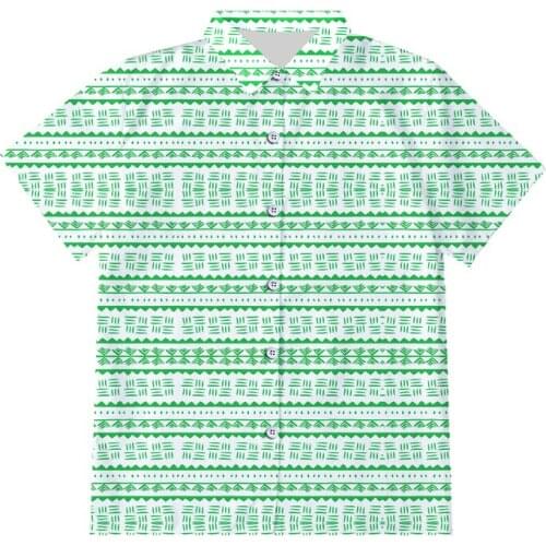 IFPD EU Size Green Pattern Harajuku Mens Casual Button Shirt Cool Print 3D Shirt Plus Size Short Sleeve Hiphop Shirt Oversized