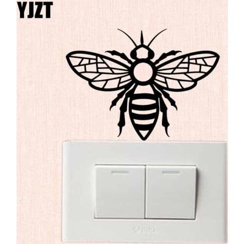 YJZT Interesting Cartoon Vinyl Decal Wall Switch Sticker Living Room Decor Insect Animal Bee 17SS-0589