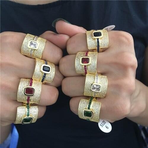 2019 Monaco Design Luxury Statement Stackable Ring For Women Wedding Cubic Zircon Engagement Dubai Punk Bridal Top Finger Rings