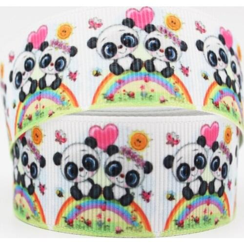 Cartoon Bear Printed Ribbon 16/22/25/38/75mm Grosgrain Ribbons 10 25 50 Yards Diy Bows Gift Wrapping Wedding Decoration