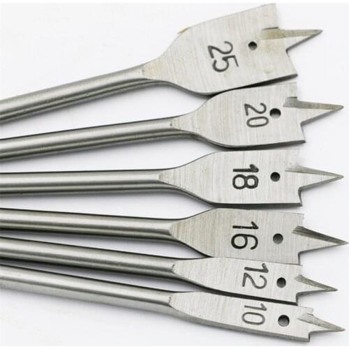 10,12,16,18,20,25mm Hex Shank Spade Bits Flat Boring Bit Wood Flat Drill Bit 6pcs/Set