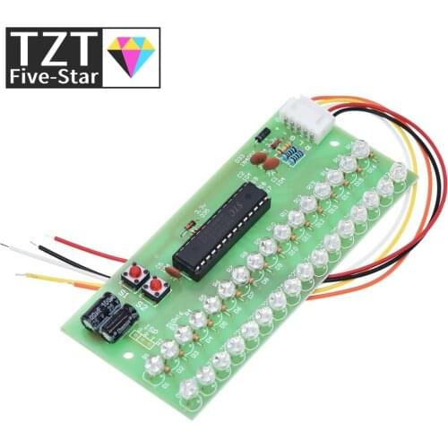 MCU Adjustable Display Pattern LED VU Meter Level Indicator Amplifier Audio 16 LED Dual Channel Green lamp light DC 8V to 12V