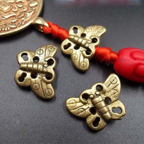 2pcs/lot Vintage Craft Copper Butterfly Charms 21x14mm Handmade Hollow Out Classic Spacer Pendant Beads DIY Women Jewelry Make