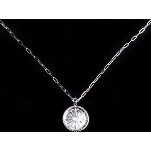 Fashion star Women girl Necklace environmental protection colorless stainless steel pendant Female Streetwear Chain Necklace