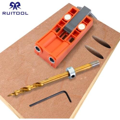 9.5mm Pocket Hole Jig Adjustable Drill Guide With Magnet Woodworking Jig Wood Drill PH1 SQ2 Screwdriver Bit