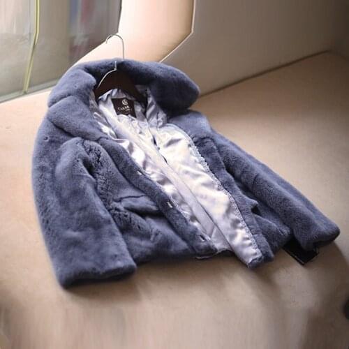 Mink suit collar mink jacket fur female long sleeve short