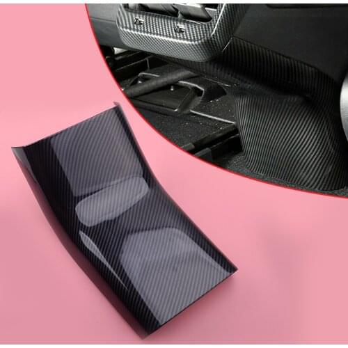 Rear Seat Armrest Box Anti Kick Cover Trim Decor Carbon Fiber Style ABS Fit for Tesla Model 3 2017 2018 2019