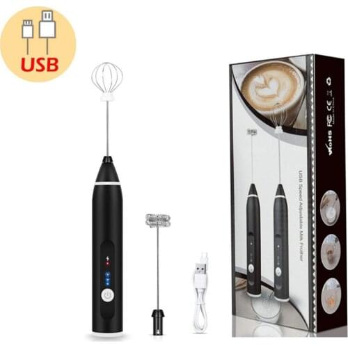 3 Speed Portable Handheld Mixer Milk Frother Egg Beater Coffee Milk Drink Juice Food Whisk Stirrer USB Rechargeable Hand Blender
