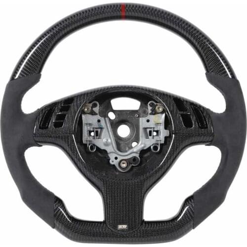 Carbon Fiber Steering Wheel Suede with Red Stripe Fit for BMW 3 Series E46 M3 1998 1999 2000 2001 2002 2003 2004 2005 2006 Suede