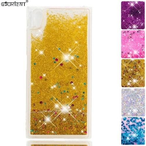 Bling Phone Case For Sony Xperia 10 XA1 Plus Cute Glitter Flow Liquid Quicksand Cover for Xperia 1 XA2 Ultra Silicone Soft Case