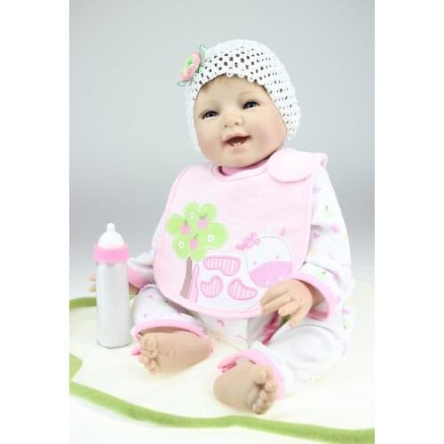 Silicone Laughing Reborn Baby Doll Simulation Doll Princess Accompany Dolls Girl Brinquedos Toys Wedding Christmas Birthday Gift