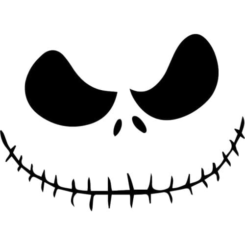 Dawasaru Jack Skellington Smile Funny Car Stickers Creative Cover Scratch Decals Motorcycles Auto Accessories PVC,16cm*12cm